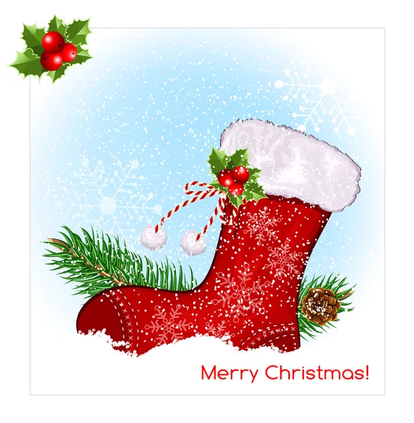 Christmas symbol stocking — Stock Vector