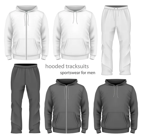 Men hooded tracksuit. — Stock Vector