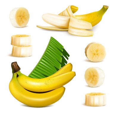 Ripe yellow banana clipart