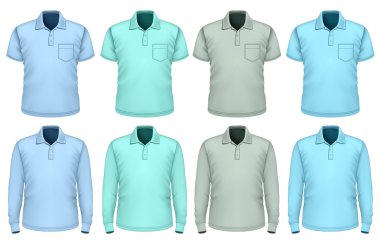 Erkek polo-gömlek. Mavi tonları.