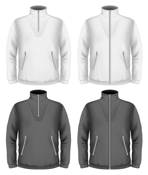 Vorlage: Herren Fleece Pullover Design — Stockvektor