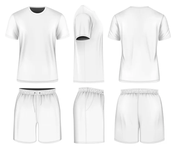 T-shirt homme manches courtes et shorts de sport . — Image vectorielle