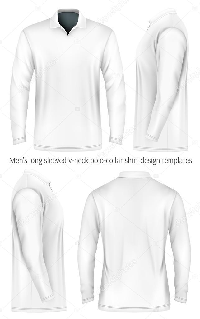 Men long sleeve polo shirt .