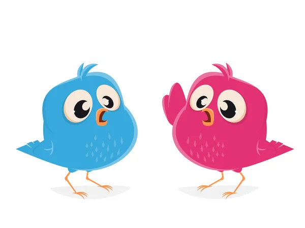 Cartoon birds talking — Stock Vector