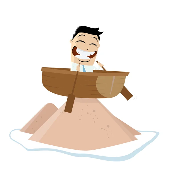 Businessman is running aground — Stock Vector