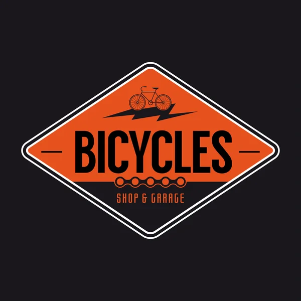 Vintage bicycle sign — Stock Vector