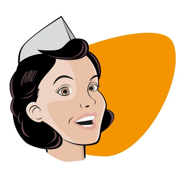 Funny retro illustration of a waitress — Stock Vector