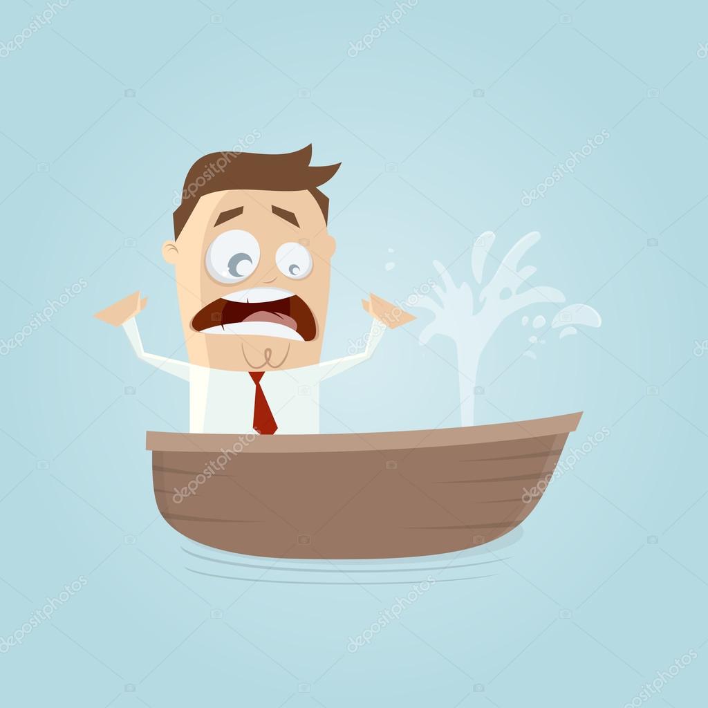 Funny Boats Sinking Funny Businessman In A Boat With A