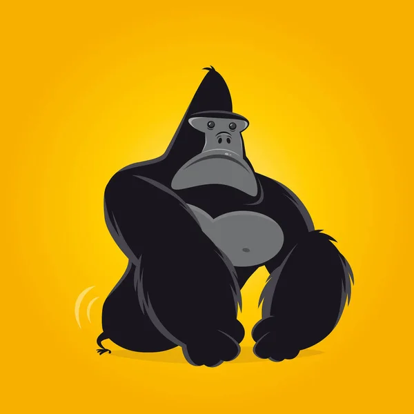 Funny Cartoon Gorilla Vector Illustration — Stock Vector