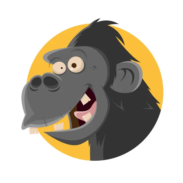 Przyjazny Kreskówka Małpa Odznaka — Wektor stockowy
