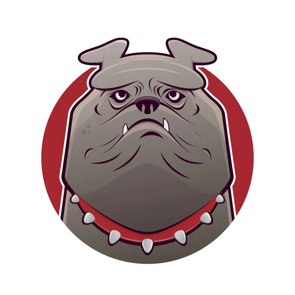 Rolig Bulldogg Logotyp Vektor Illustration — Stock vektor