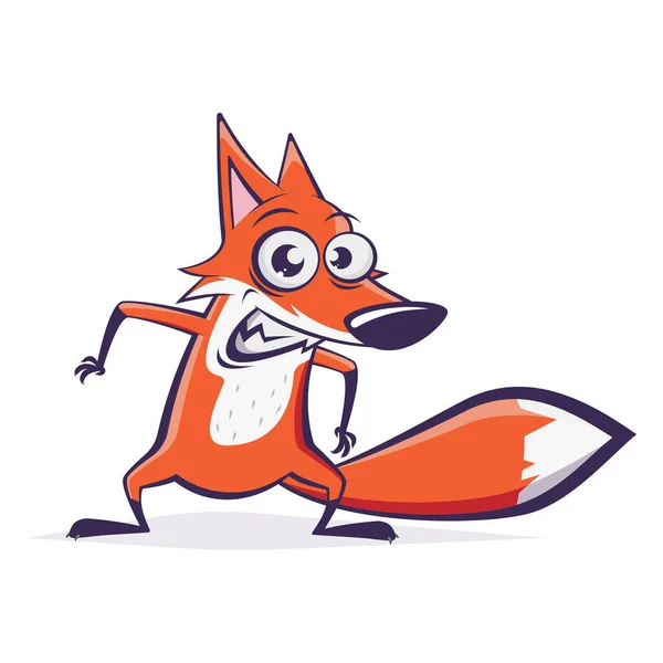 Lustige Cartoon Illustration Eines Frechen Fuchses — Stockvektor