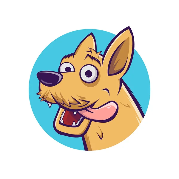 Rolig Tecknad Hund Logotyp Vektor Illustration — Stock vektor