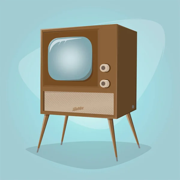 Retro Cartoon Televisie Vector Illustratie — Stockvector