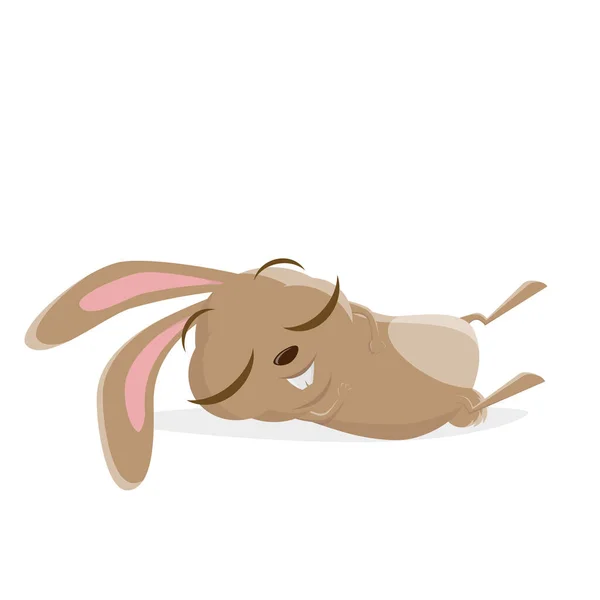 Funny Cartoon Rabbit Sleeping — Stockový vektor