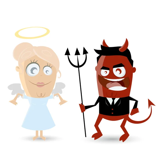 Melek ve şeytan — Stok Vektör