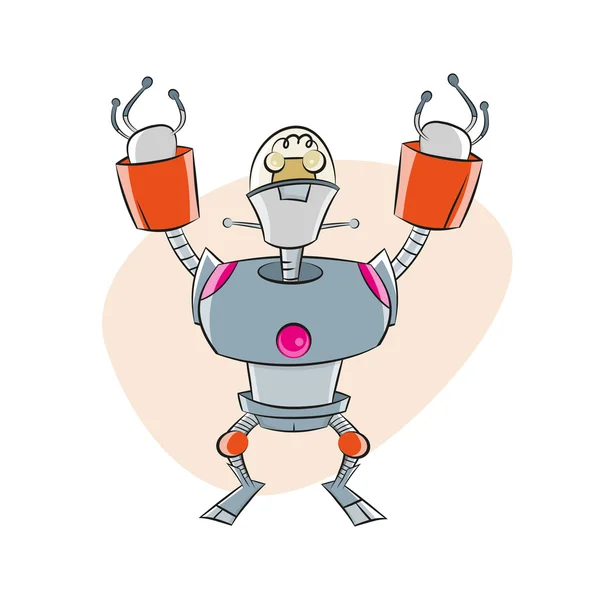 Funny cartoon robot — Stock Vector