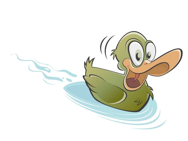 Funny cartoon duck — Stock Vector