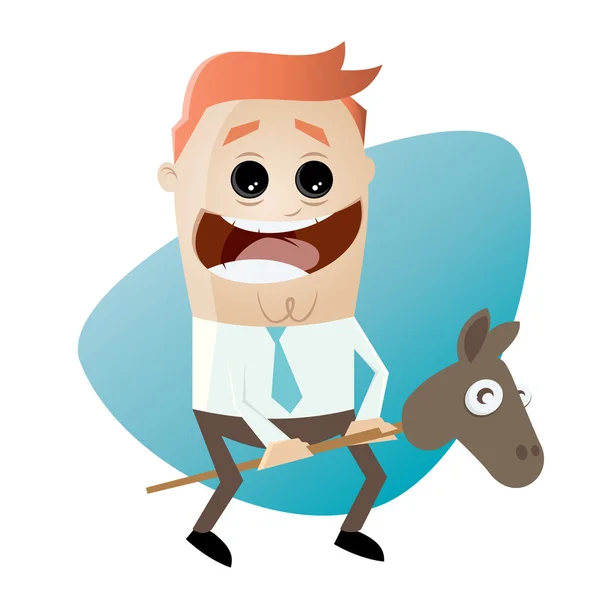 Забавный бизнесмен с лошадью — стоковый вектор