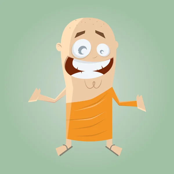 Funny buddhist monk — Stock Vector