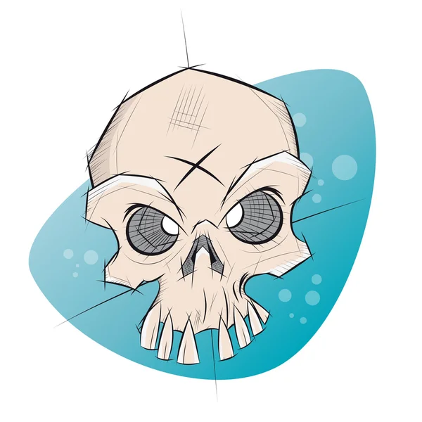 Calavera espeluznante en estilo incompleto — Vector de stock