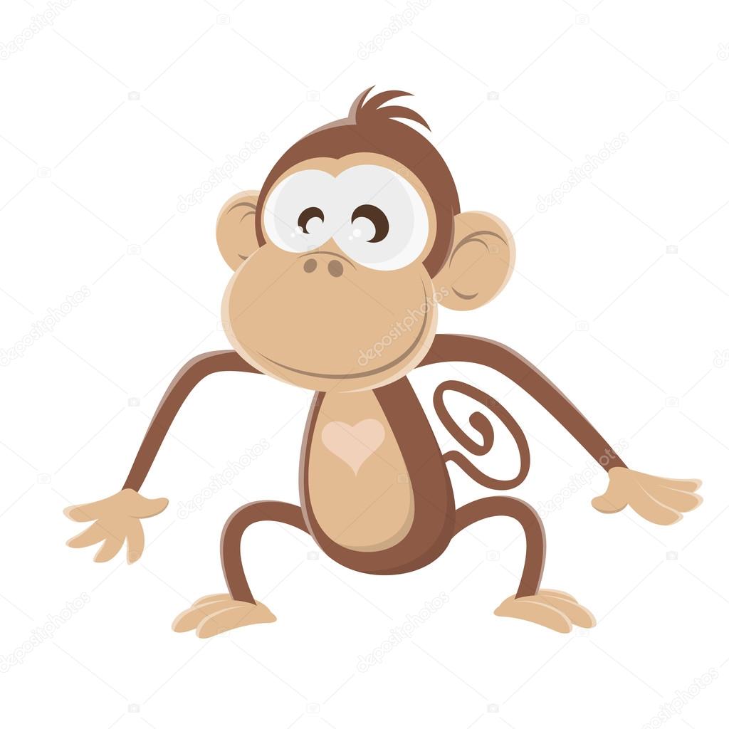 Funny cartoon monkey