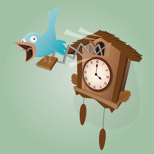 Divertido reloj de cuco ilustración — Archivo Imágenes Vectoriales