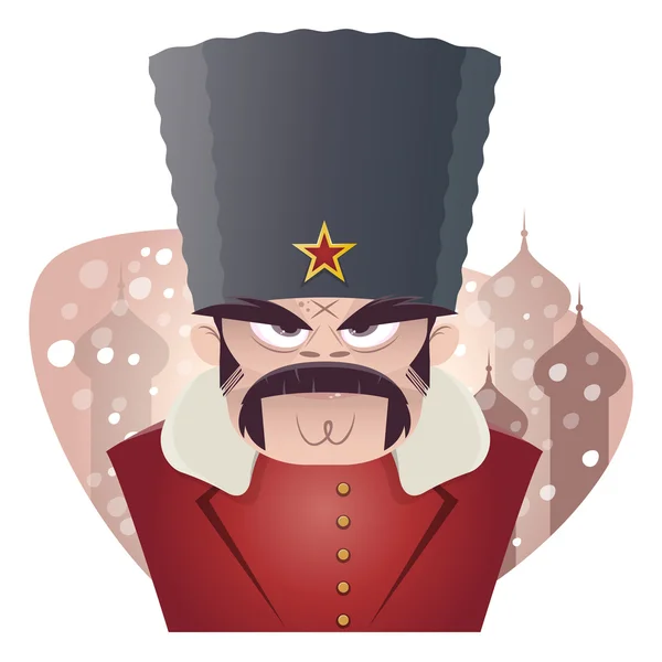 Angry russian or soviet man — Stock Vector