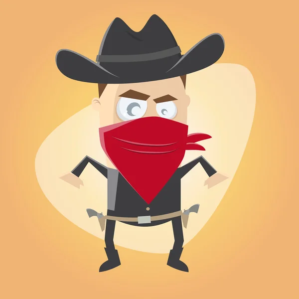 Funny cartoon gunslinger — Stock Vector