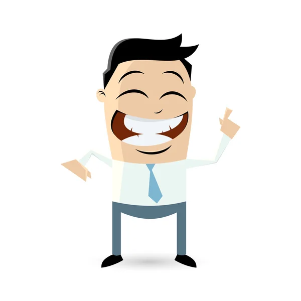 Funny businessman pointing with finger — Stock Vector