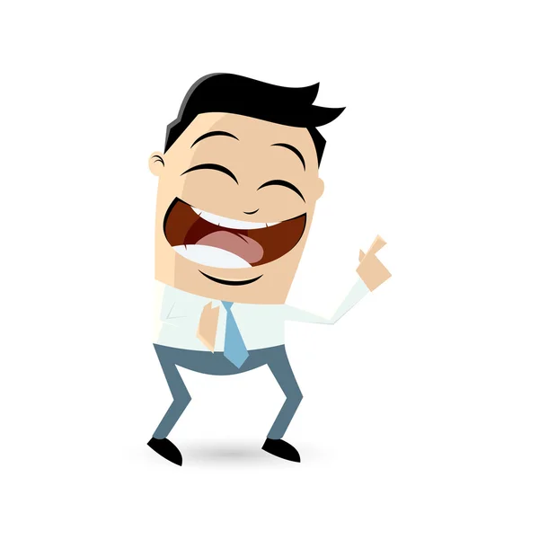 Funny businessman pointing with finger — Stock Vector