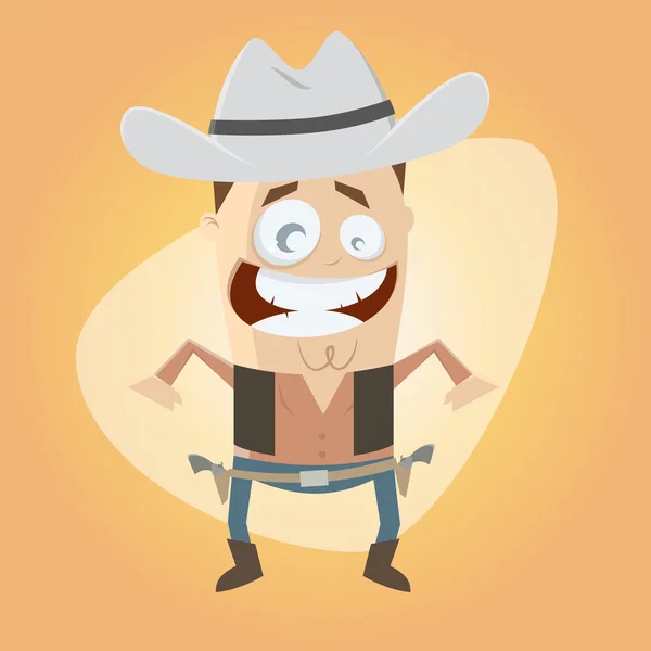 Engraçado desenho animado cowboy — Vetor de Stock