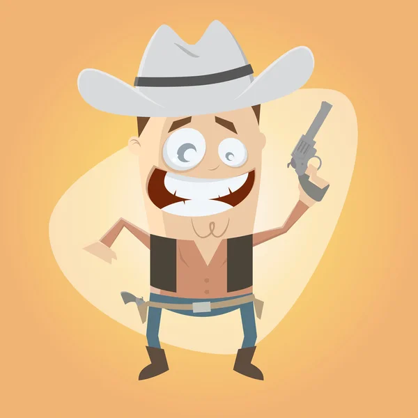 Divertente cartone animato cowboy — Vettoriale Stock