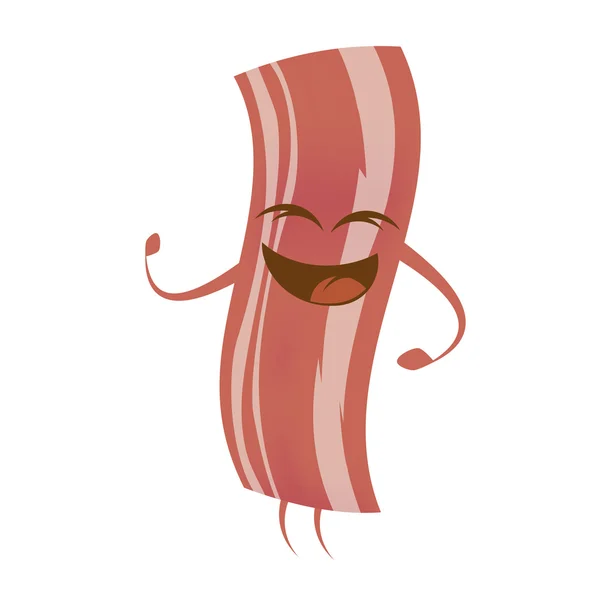 Bacon de desenhos animados engraçado — Vetor de Stock