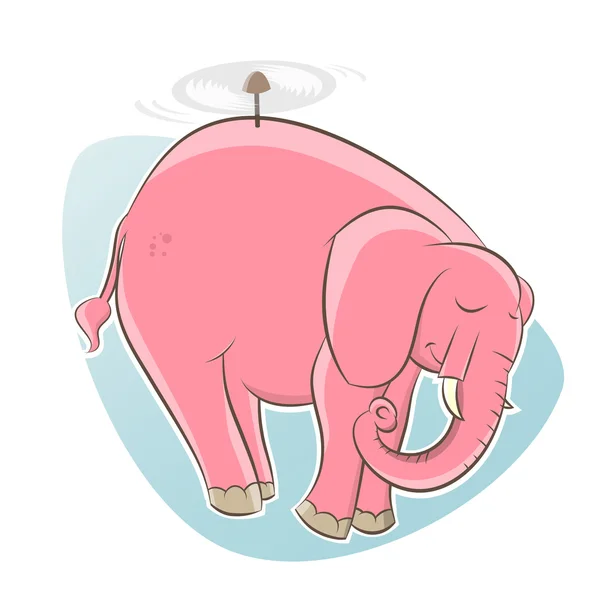 Pink elephant is flying — Stock Vector