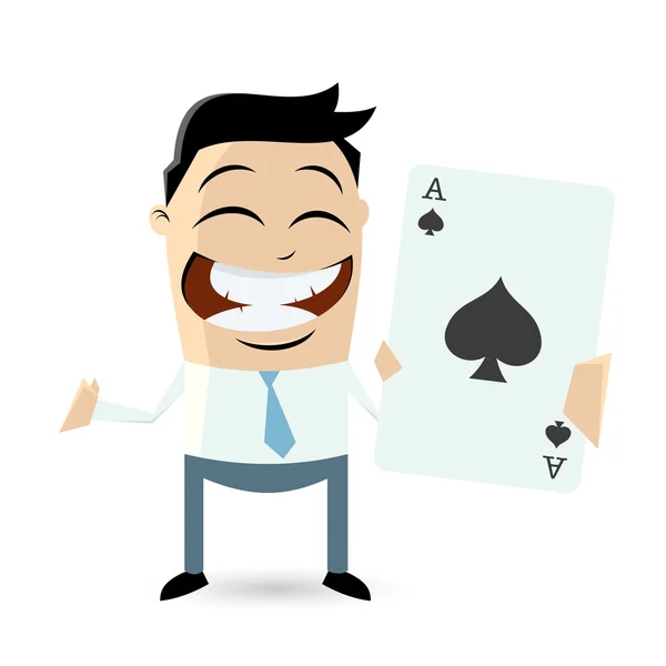 Happy man with ace of spades Stock Illustration