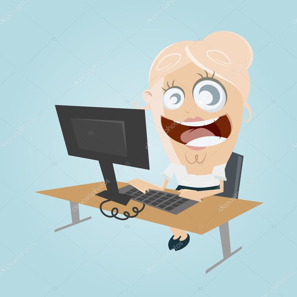 Funny cartoon office woman Stock Vector Image by © #67105901 Funny cartoon office woman Stock Vector Image by © #67105901