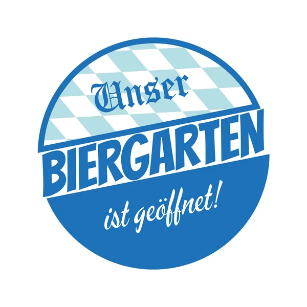 Sinal da Baviera que significa biergarten está aberto —  Vetores de Stock