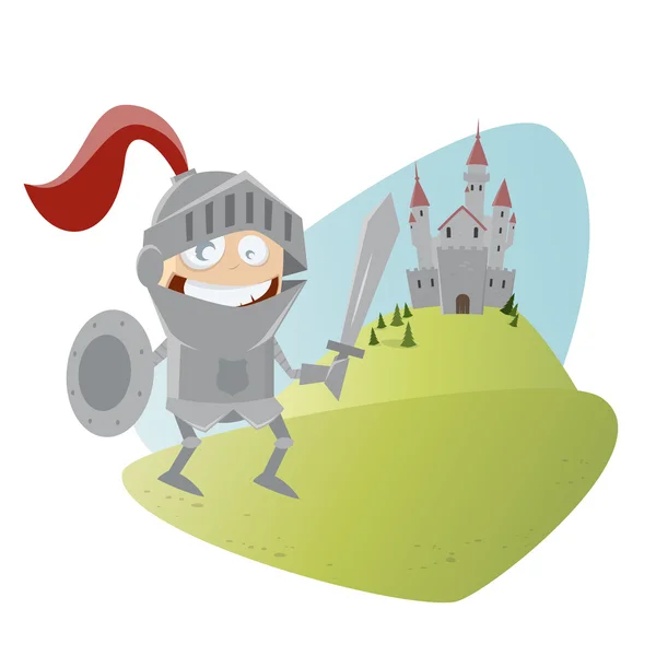 Funny cartoon knight — Stock Vector