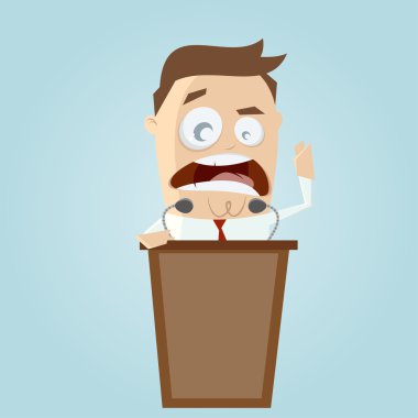 businessman or politician is giving a stirring speech clipart