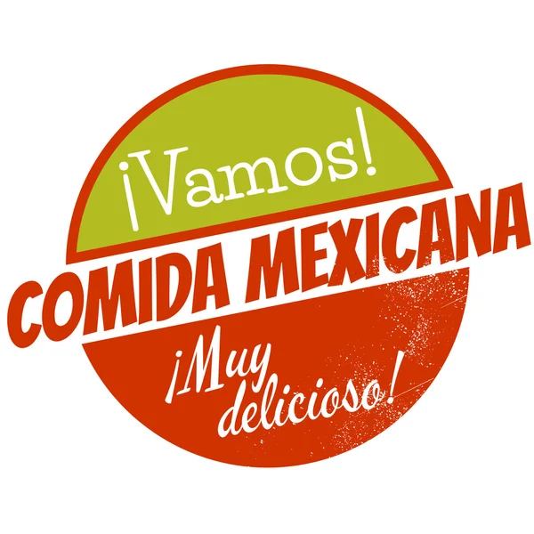 Vintage sign that means come on mexican kitchen very delicious — Stock Vector