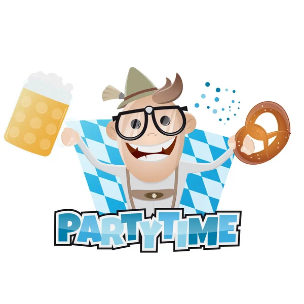 Funny bavarian party man — Stock Vector