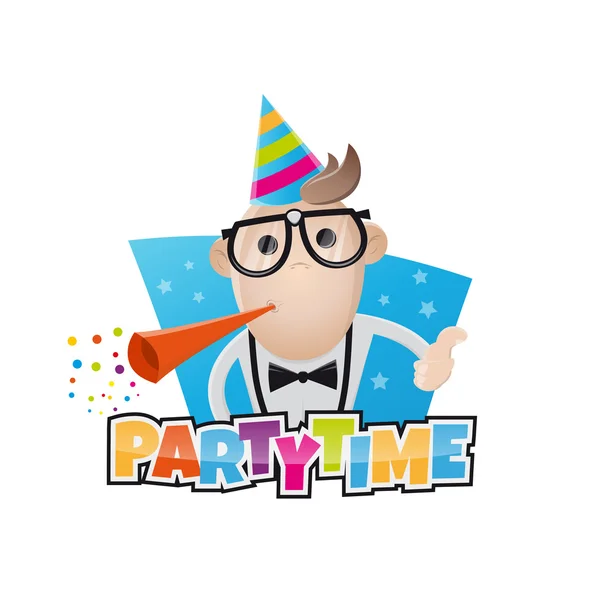 Funny party man — Stock Vector