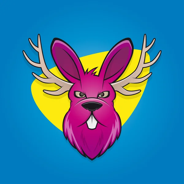 Funny cartoon jackalope — Stock Vector