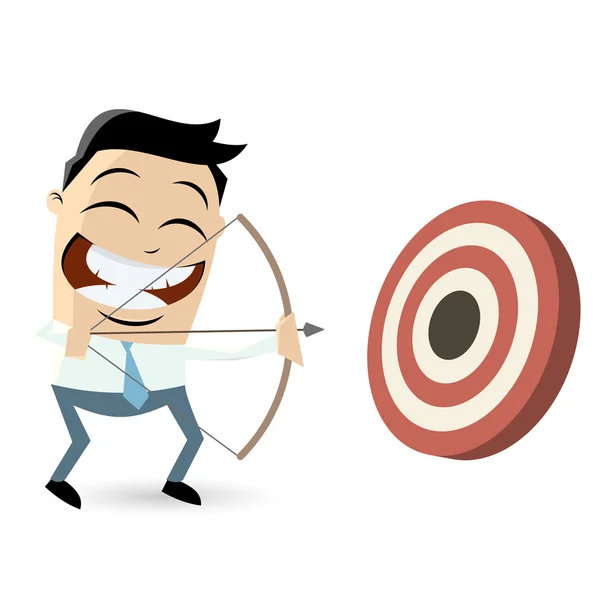 Funny archery cartoon man — Stock Vector