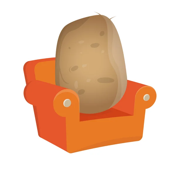 Pomme de terre isolée canapé — Image vectorielle