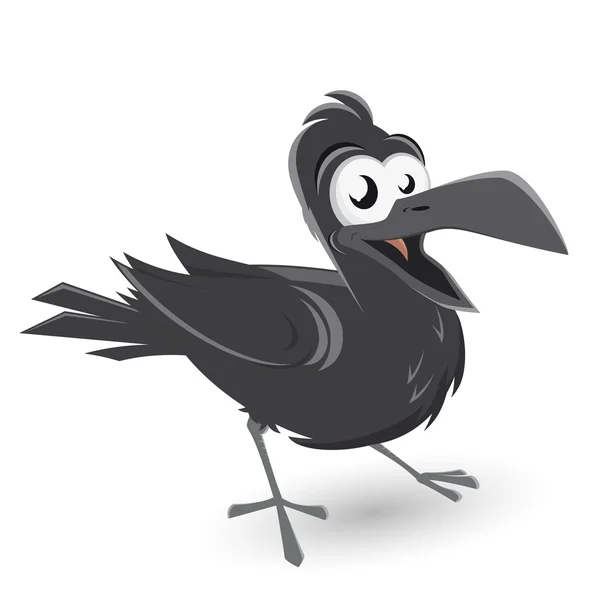 Смешная мультяшная ворона — стоковый вектор