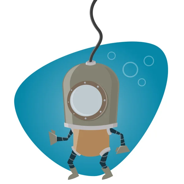 Uomo dei cartoni animati in tuta subacquea — Vettoriale Stock