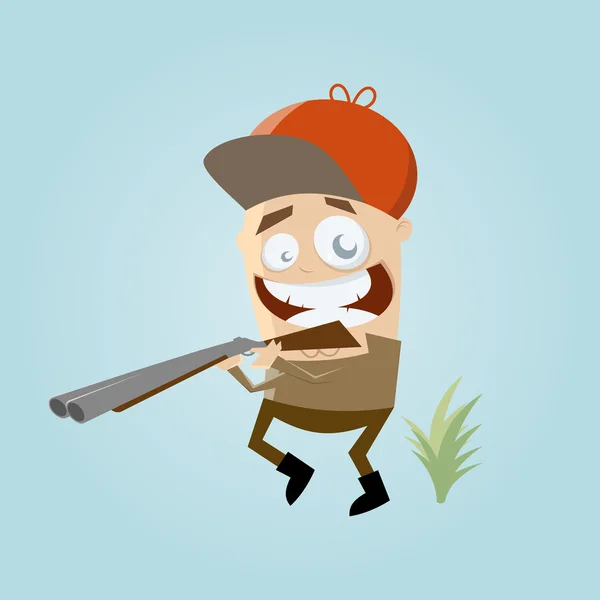 Grappige cartoon hunter — Stockvector