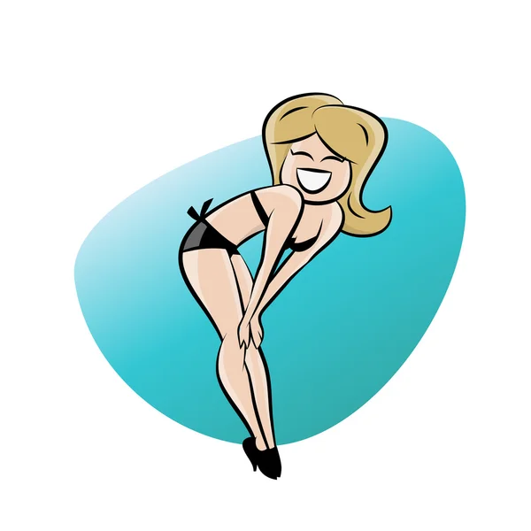 Lustige Cartoon Pin-up Mädchen — Stockvektor